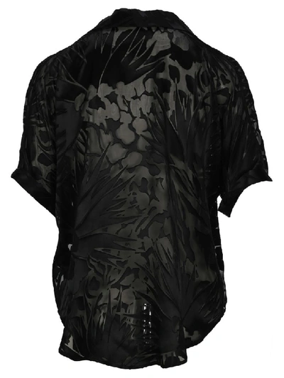 Shop Saint Laurent Tropical Flower Print Shirt In Black