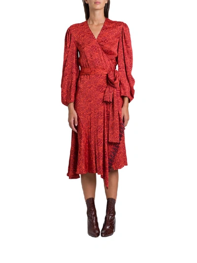 Shop Chloé Wrap Dress In Rosso