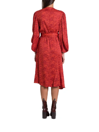 Shop Chloé Wrap Dress In Rosso