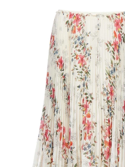 Shop Red Valentino Pleated With Point Desprit Skirt In Latte