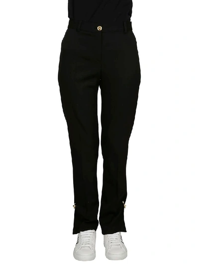 Shop Versace Safety-pin Tailored Trousers In Black