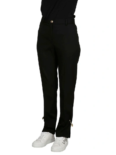 Shop Versace Safety-pin Tailored Trousers In Black