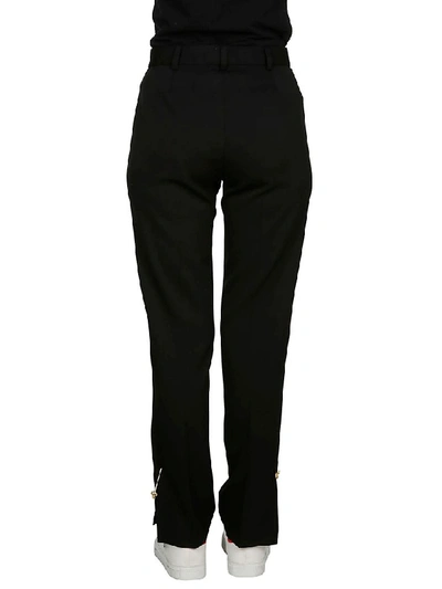 Shop Versace Safety-pin Tailored Trousers In Black