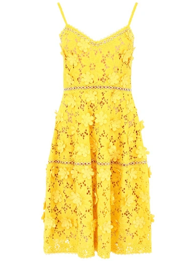 Shop Michael Michael Kors Lace Dress In Glden Yellow (yellow)