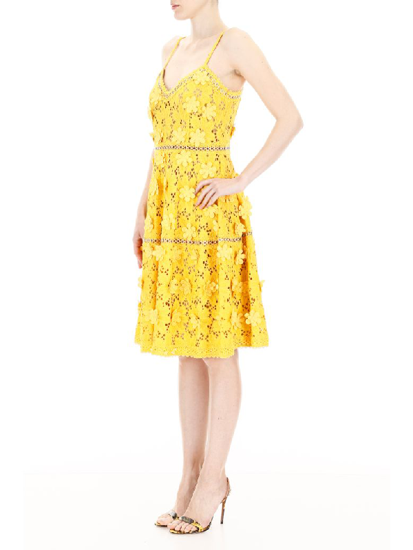 michael michael kors floral appliqué lace dress