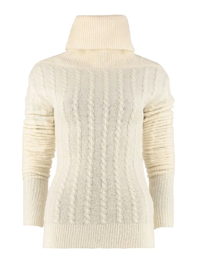 Shop Jacquemus Sofia Alpaca Blend Sweater In Panna