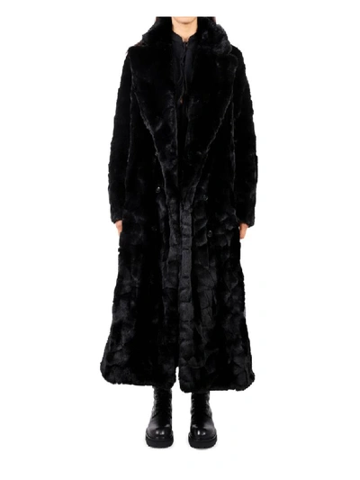 Shop Amiri Black Faux Fur Coat