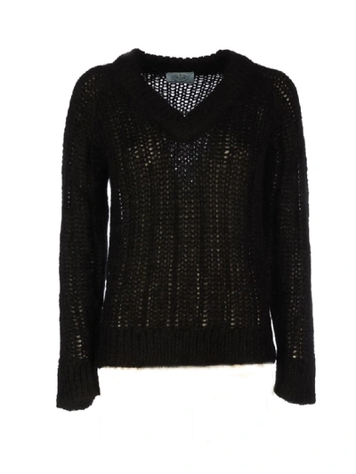 Shop Prada Mohabir Sweater With V Neck In Black