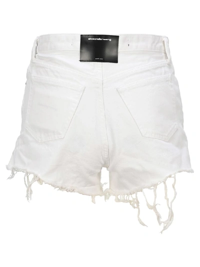 Shop Alexander Wang T T By Alexander Wang Frayed Edges Shorts In White