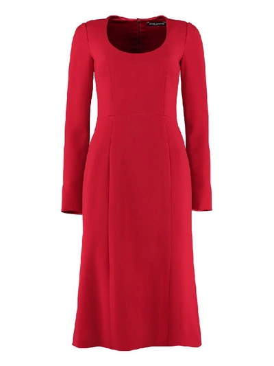 Shop Dolce & Gabbana Cady Dress In Red
