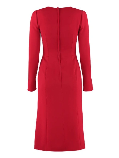 Shop Dolce & Gabbana Cady Dress In Red