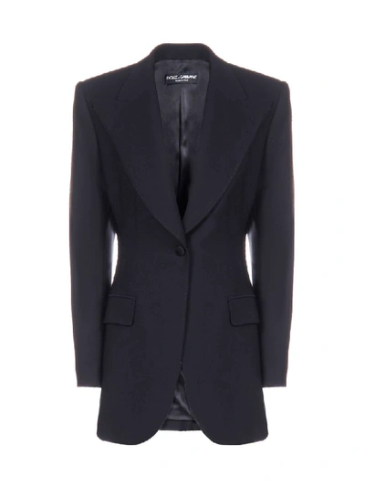 Shop Dolce & Gabbana Wool-blend Tailored Blazer In Nero