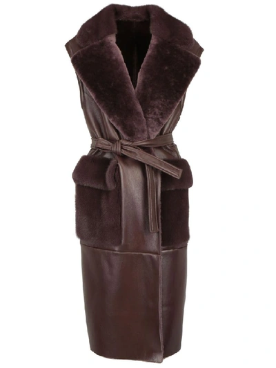 Shop Blancha Blncha Gilet In Melanzana