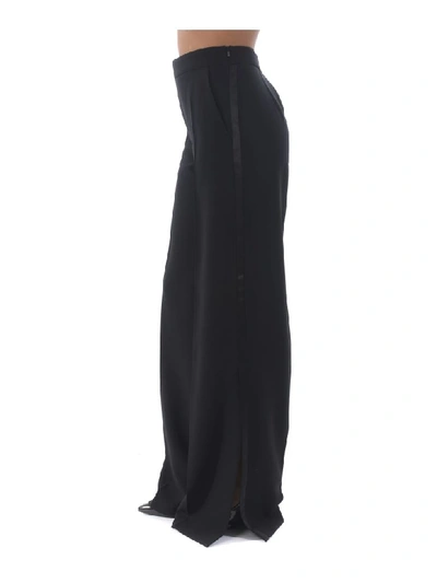 Shop Max Mara Pantaloni Palazzo  Vicario In Cady In Nero