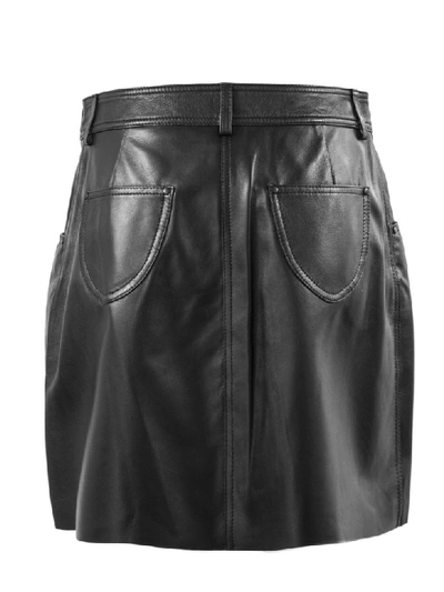 Shop Federica Tosi Black Leather Mini Skirt In Nero