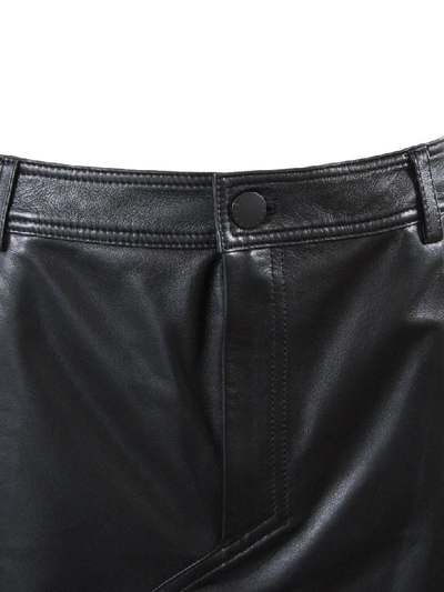 Shop Federica Tosi Black Leather Mini Skirt In Nero