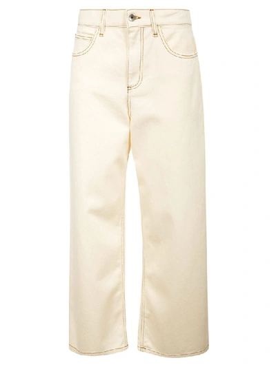 Shop Marni Trousers Flared Leg Wide Jeans In Glass