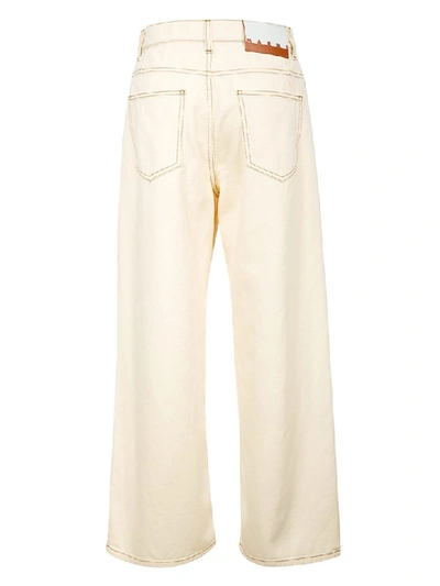 Shop Marni Trousers Flared Leg Wide Jeans In Glass