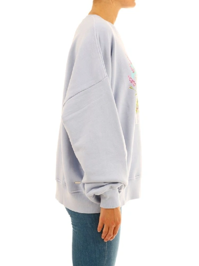 Shop Amiri Printed Overs Sweatshirt In Light Blue