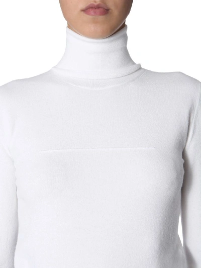 Shop Mm6 Maison Margiela Turtle Neck Sweater In Bianco