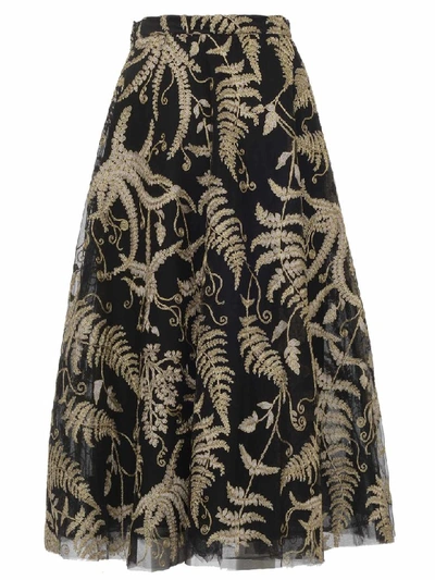 Shop Marchesa Notte Skirt In Black/gold