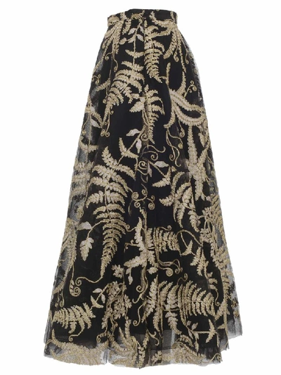 Shop Marchesa Notte Skirt In Black/gold