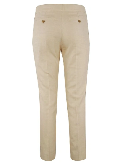 Shop Burberry Cropped Trousers In Sesame