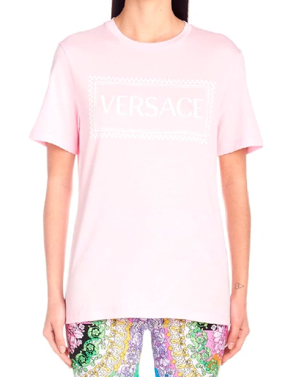 Shop Versace T-shirt In Pink