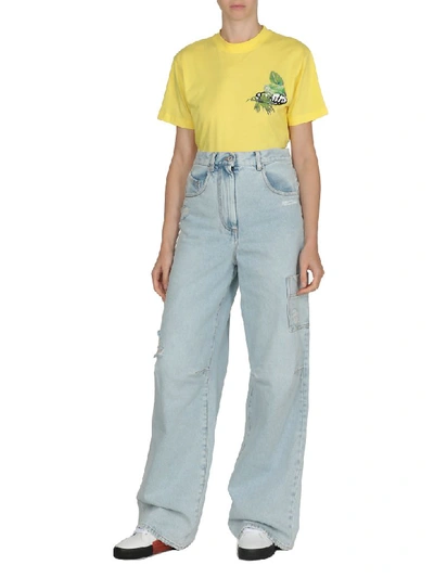 Shop Off-white Jeans Tomboy In Bleach White