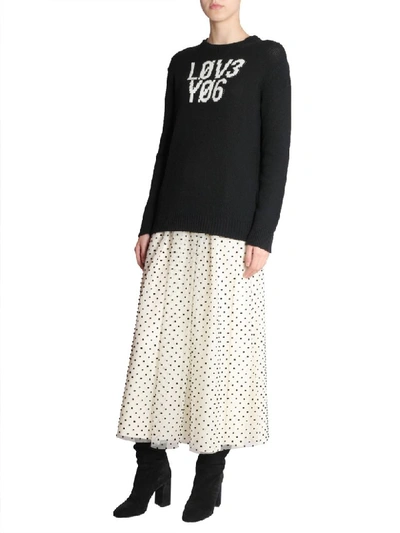 Shop Red Valentino Oversize Fit Sweater In Nero