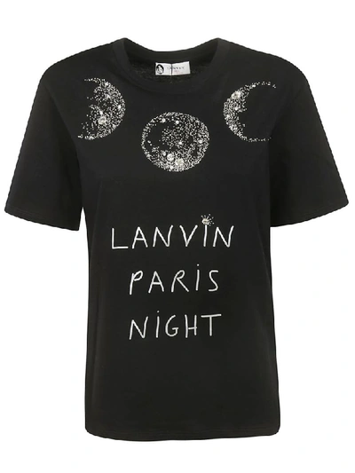 Shop Lanvin Printed T-shirt In Black/white