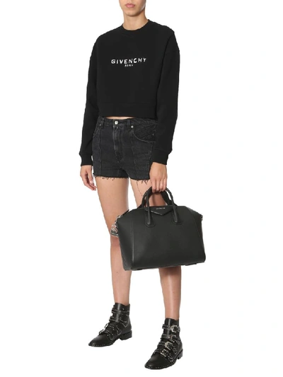 Shop Givenchy Cropped Sweatshirt In Nero