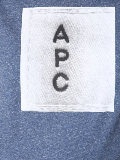 Shop A.p.c. T-shirt With Logo In Blu
