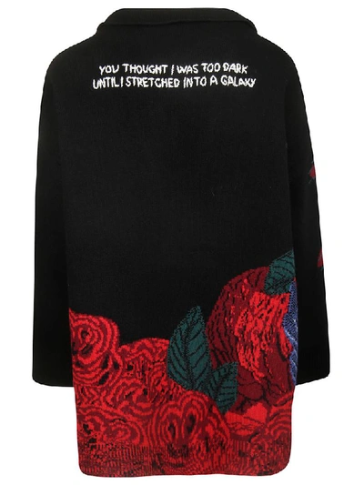Shop Valentino You Thought I Was Too Dark Single Breasted Coat In Black/multicolor
