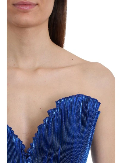 Shop Attico Pliss? Bustier Top In Blue