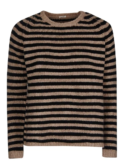 Shop A Punto B Stripe Knitted Sweater In Natural/black