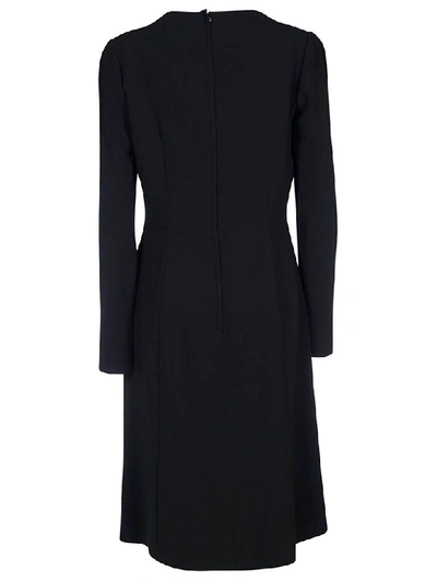 Shop Dolce & Gabbana Large Round Neck Dress In Black