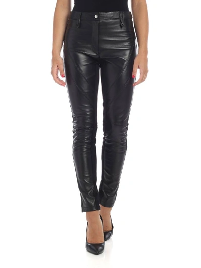 Shop Alberta Ferretti - Black Leather Trousers