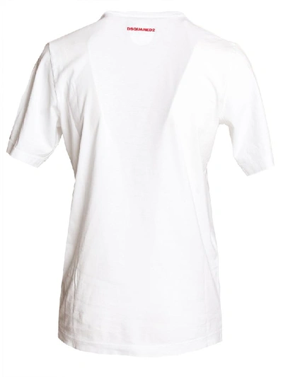 Shop Dsquared2 Printed T-shirt In Bianco