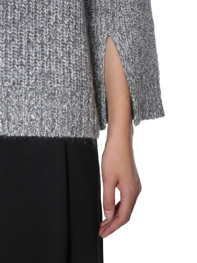 Shop Michael Michael Kors Sweater With Slits On Sleeves In Grigio