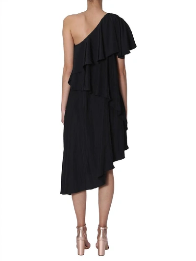 Shop Lanvin Asymmetrical Dress In Nero