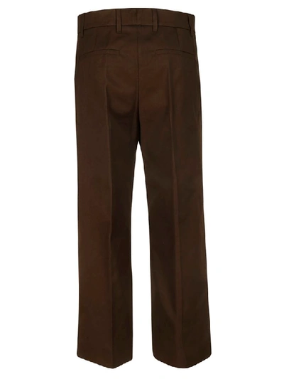 Shop Prada Cropped Trousers In Cacao