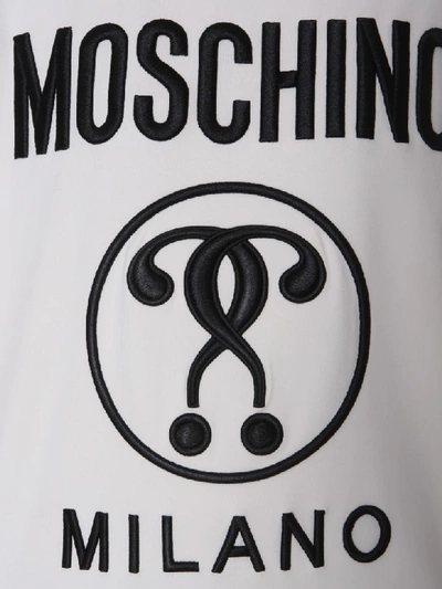 Shop Moschino T-shirt Dress With Logo In Bianco