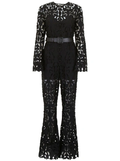 Shop Self-portrait Lace Jumpsuit In Black (black)