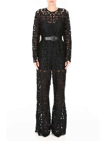 Shop Self-portrait Lace Jumpsuit In Black (black)
