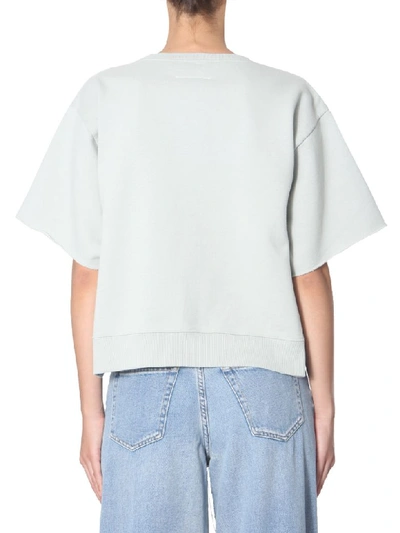 Shop Mm6 Maison Margiela Cropped Sweatshirt In Verde