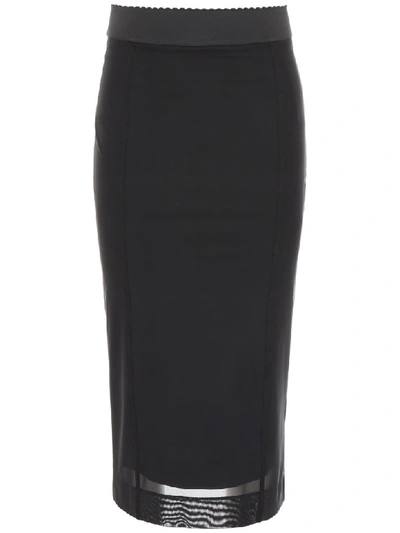 Shop Dolce & Gabbana Mesh Skirt In Nero (black)