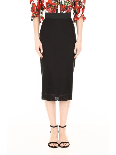 Shop Dolce & Gabbana Mesh Skirt In Nero (black)
