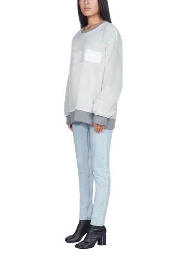 Shop Mm6 Maison Margiela Fleece In Grey Melange