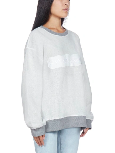 Shop Mm6 Maison Margiela Fleece In Grey Melange